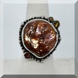 J048. Sterling silver ”The Dreamer” ring with stones. - $65 